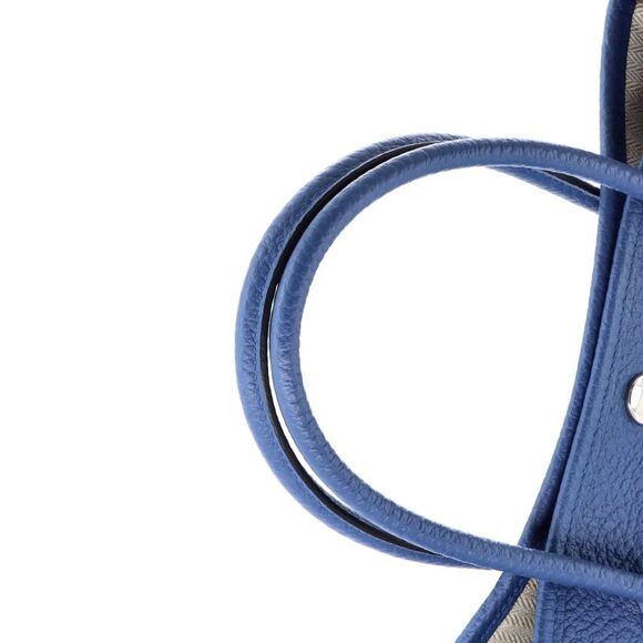 Hermes Garden Party Tote Leather 30 Blue - Picture 8 of 9